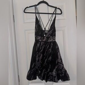 Urban Outfitters XS star embroidered strappy flowy mini dress